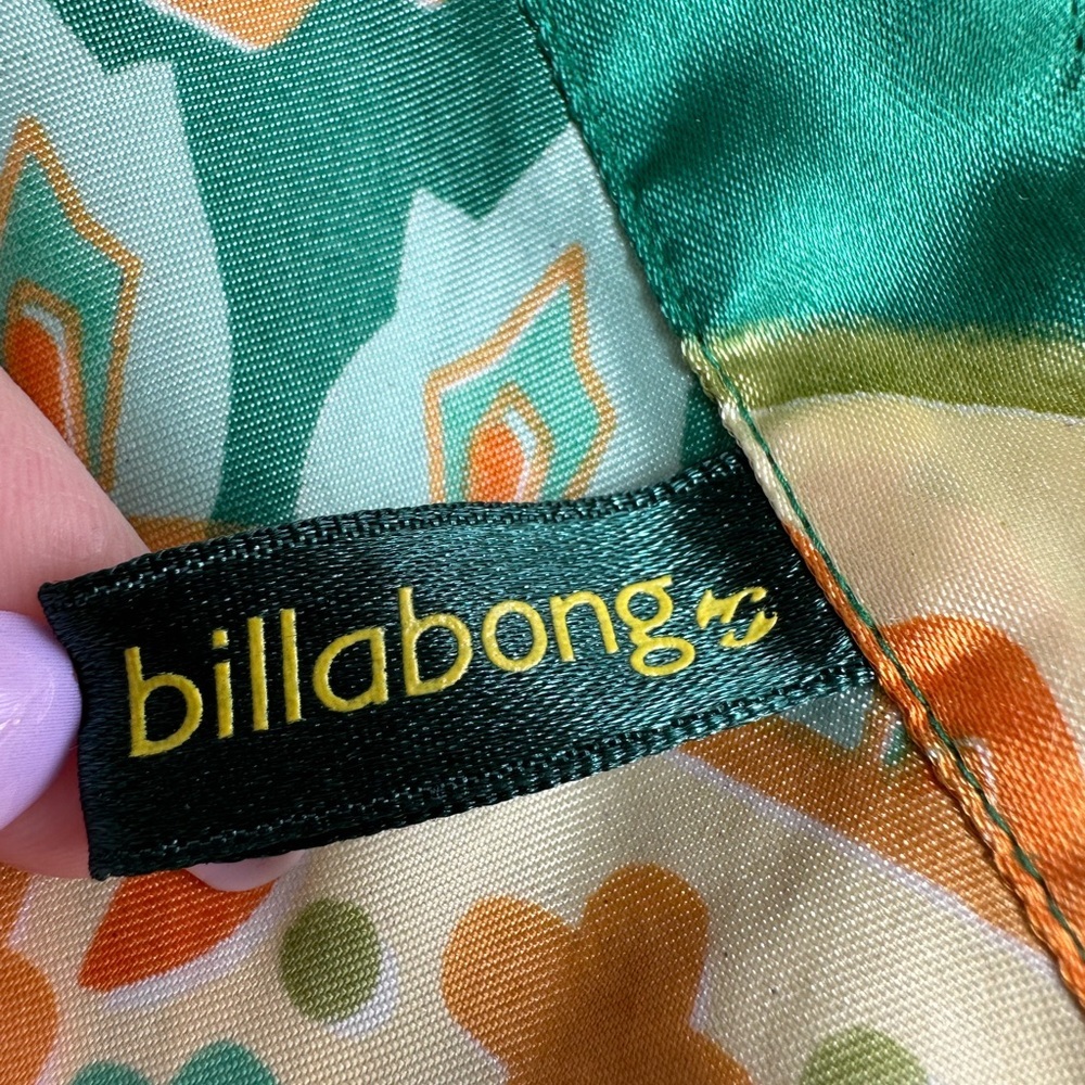 Billabong Silky 90’s Floral Lace Trim Side Zip Y2K Size M/L - Picture 10 of 12